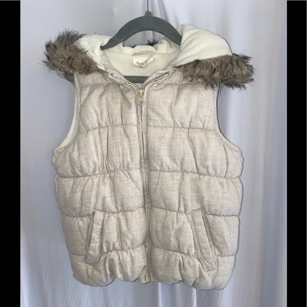 Crazy 8 Girls Puffer Jacket Ivory SZ M (7-8)